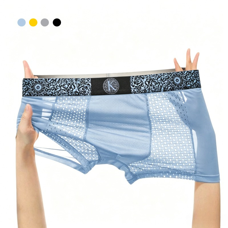 Mesh Sport Boxer - Cuecas Boxer Masculinas de Seda Gelada