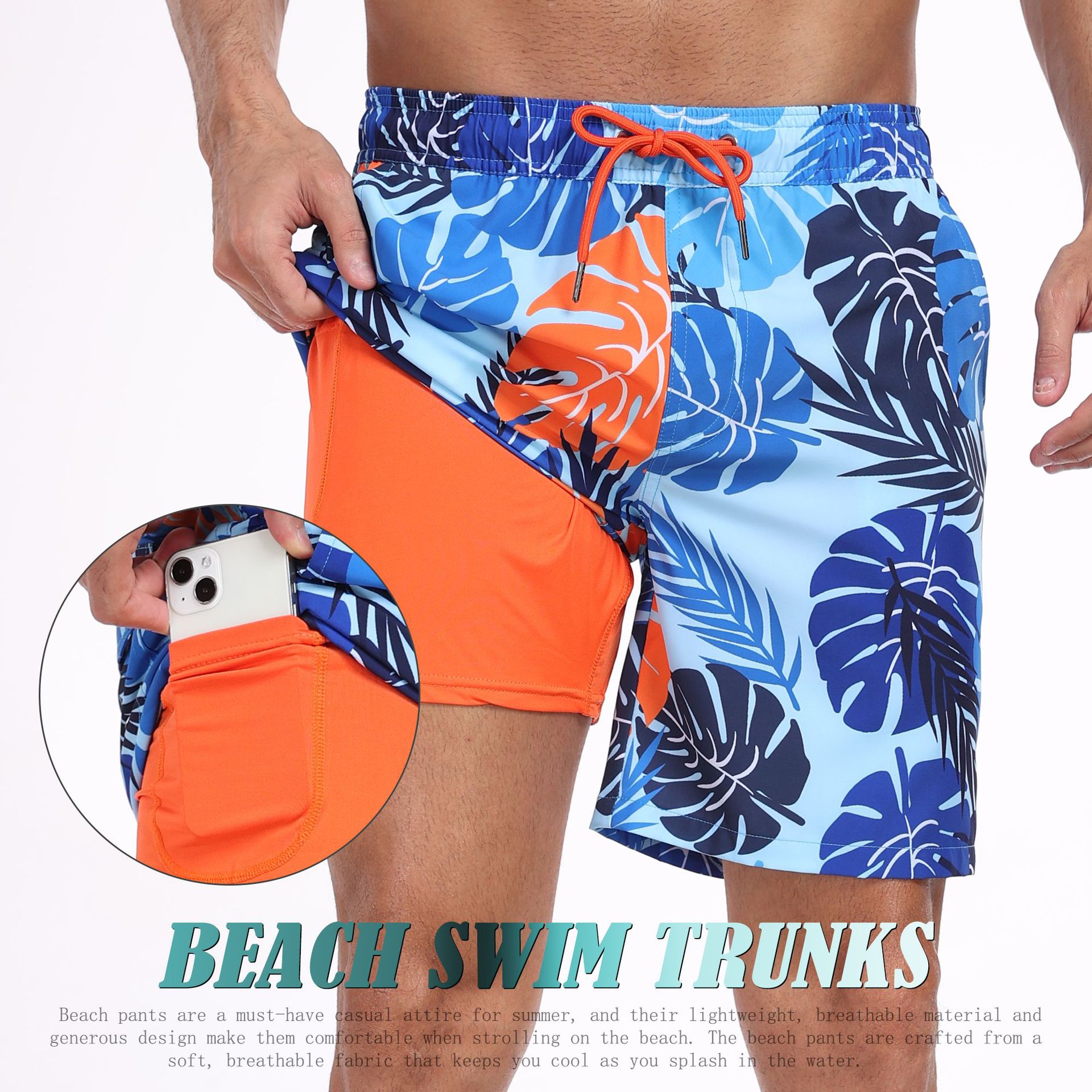 Long Leg Trunk Men - Calções de Praia Masculinos com Estampa