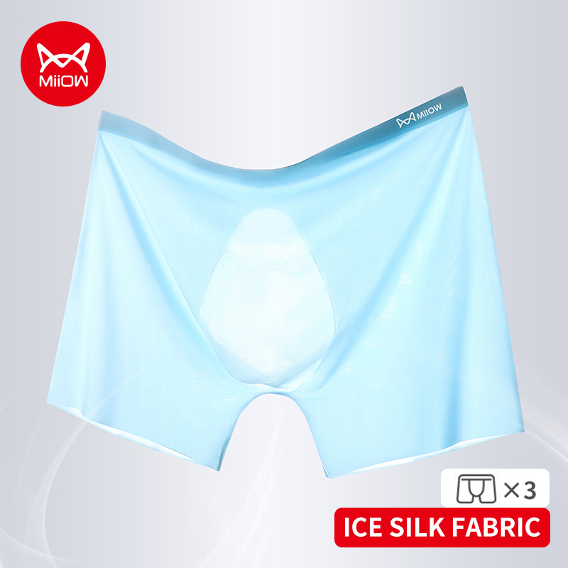 Boxer Shorts Modal - Miiow 3 pçs verão gelo seda
