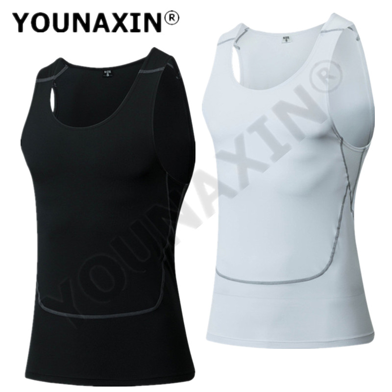 T Shirt Tight Fit - Colete magro esportivo preto masculino, tanque