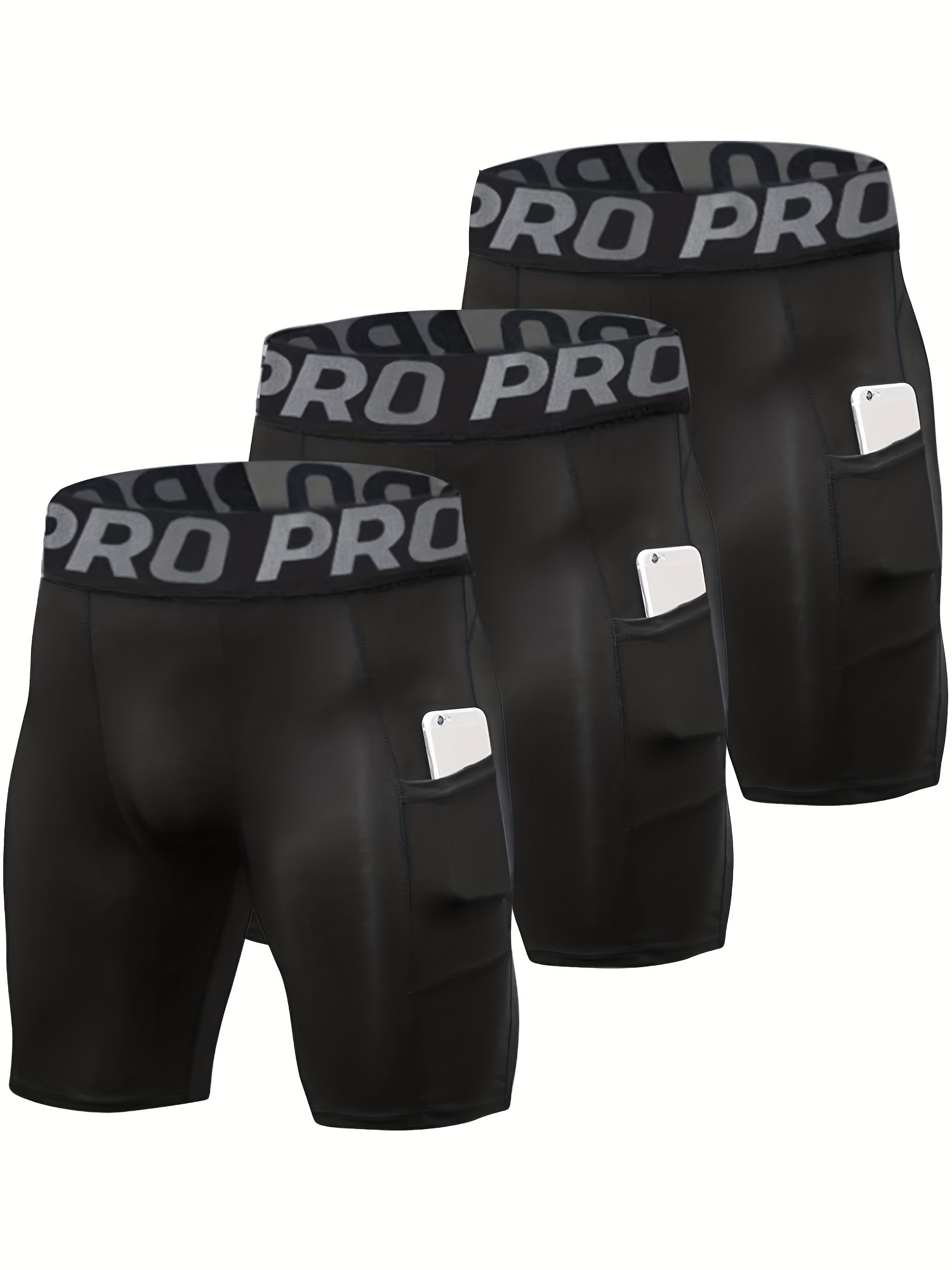 Compression Shorts Athletes - 3 pacotes de shorts de compressão