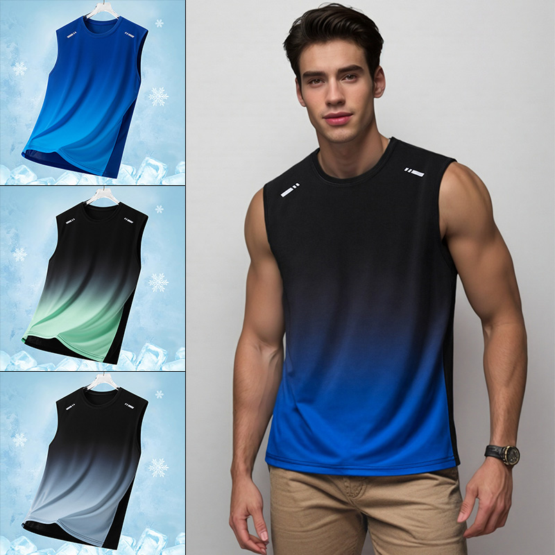 Sleeveless Undershirt - Camiseta Esportiva Masculina Gradiente Leve Sem