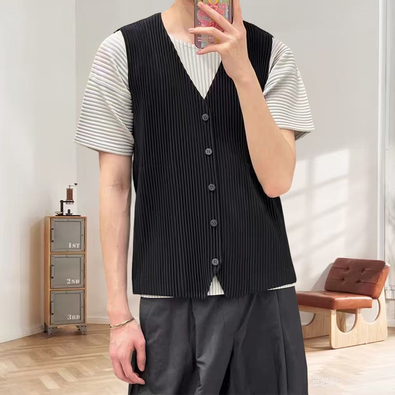 Undershirt Crew Neck - Miyake plissado original undershirt masculino plissado