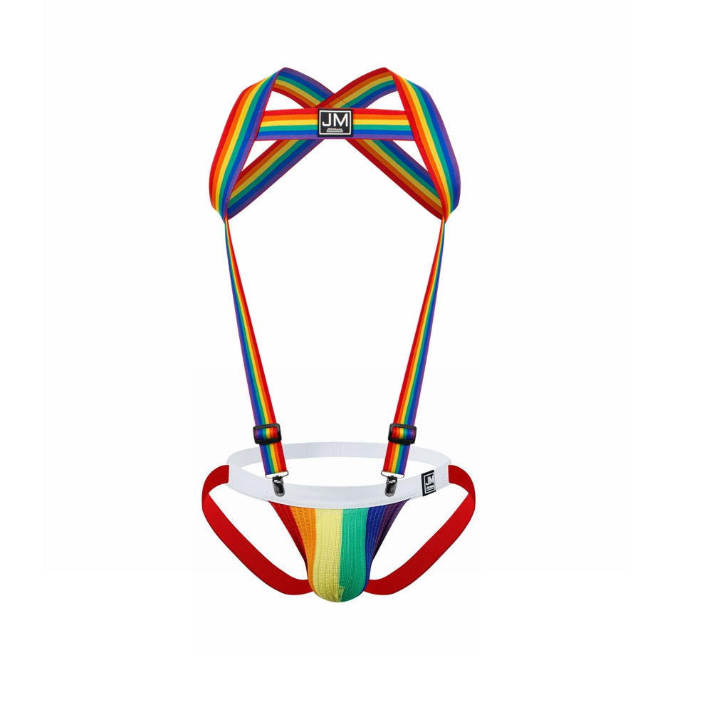 Jockstrap Athletic - Arnês corporal arco-íris alça elástica ajustável