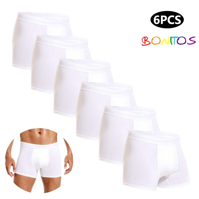 6 pçs branco calcinha masculin - Boxer Brief Pack Cotton avaliação e preço