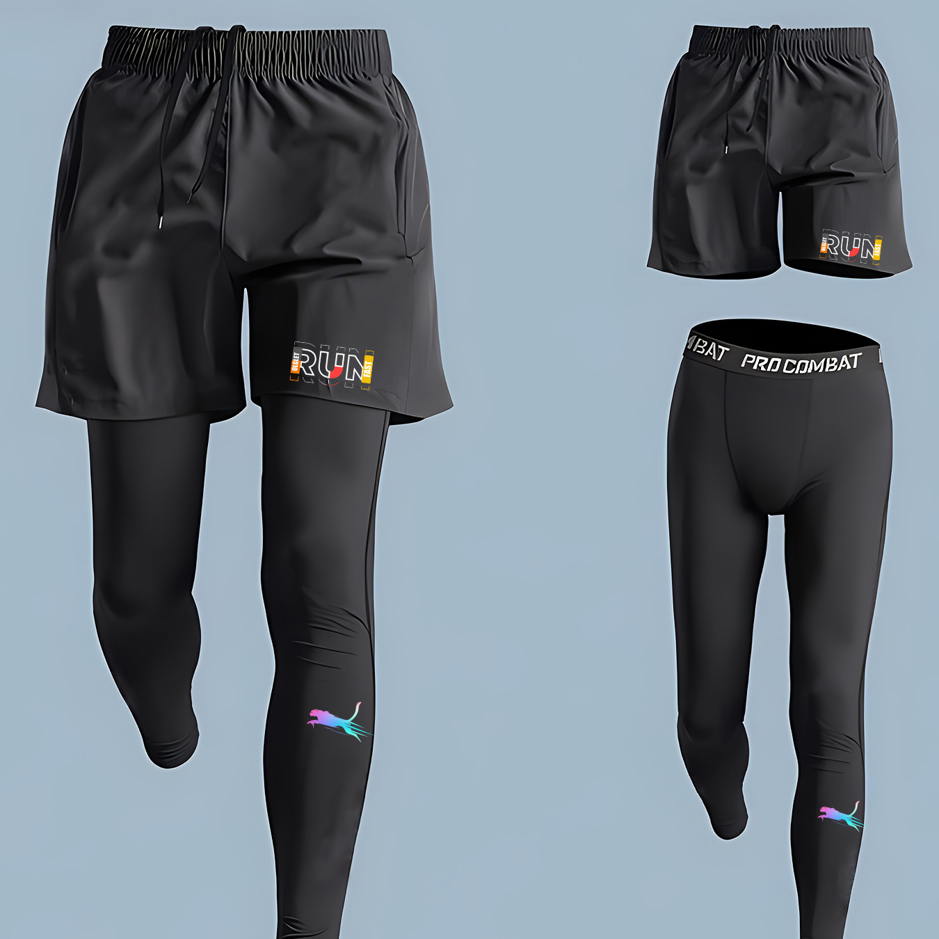 Conjunto de 2 Peças para Corri - Compression Shorts Athletes avaliação e preço