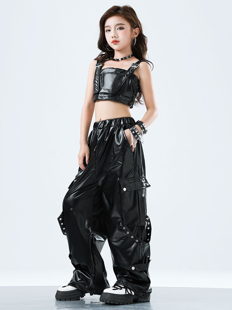 Criança kpop hip hop roupas pr - Suspender Tank Top avaliação e preço